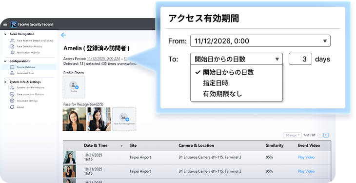 柔軟なアクセス期間設定